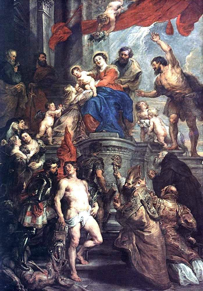  Peter Paul Rubens Madonna Enthroned with Child and Saints - Canvas Print