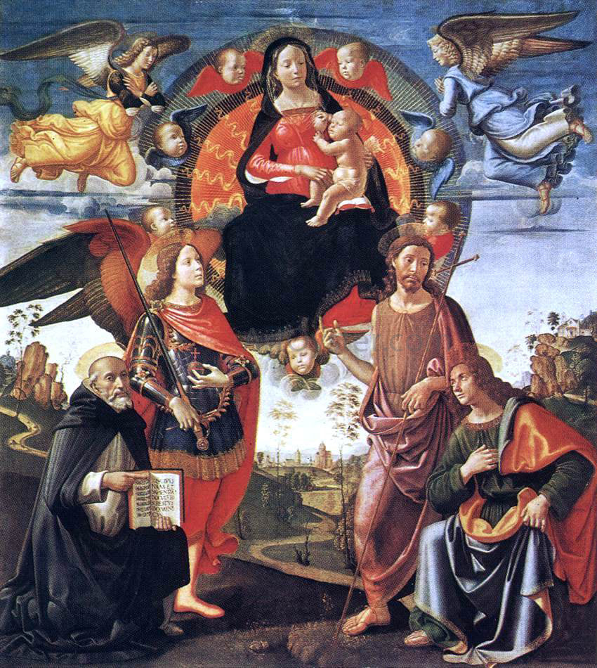  Domenico Ghirlandaio Madonna in Glory with Saints - Canvas Print