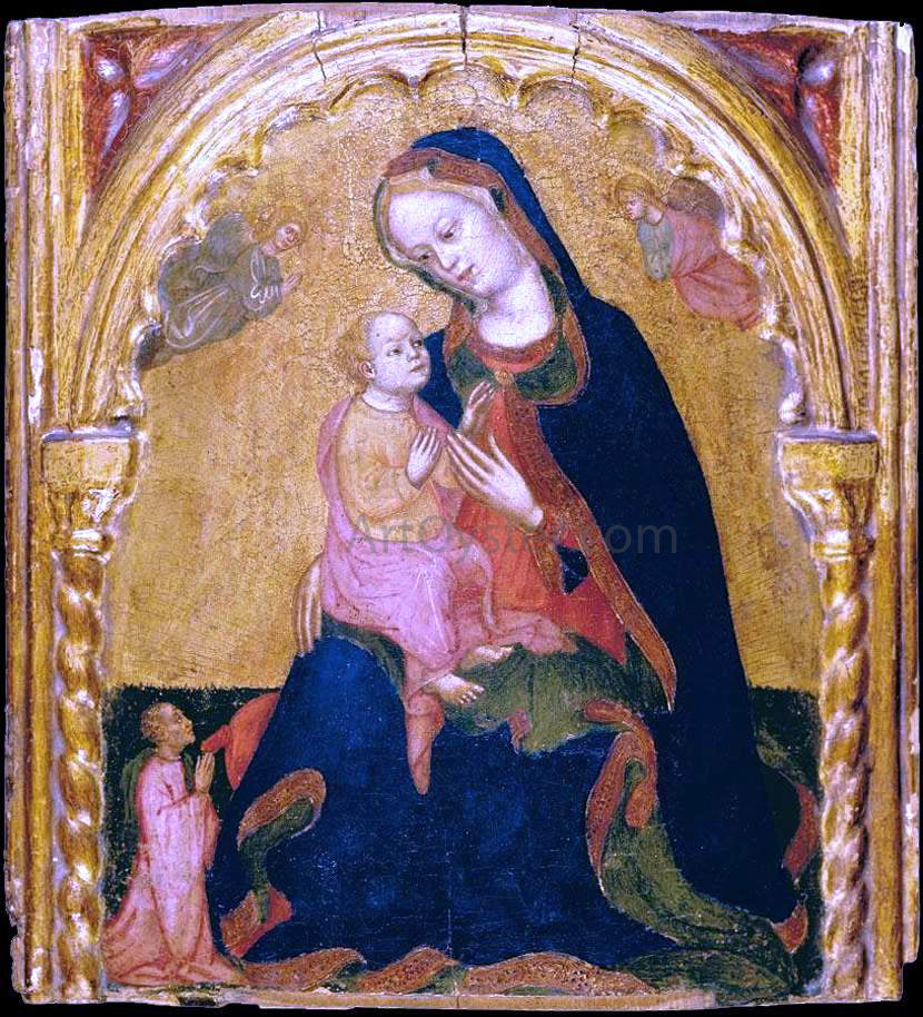  Zanino Di Pietro Madonna of Humility with a Donor and Angels - Canvas Print