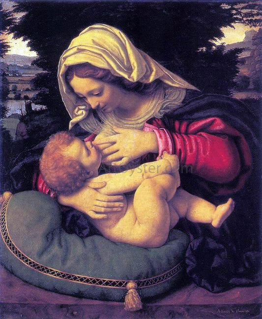  Andrea Solario Madonna of the Green Cushion - Canvas Print