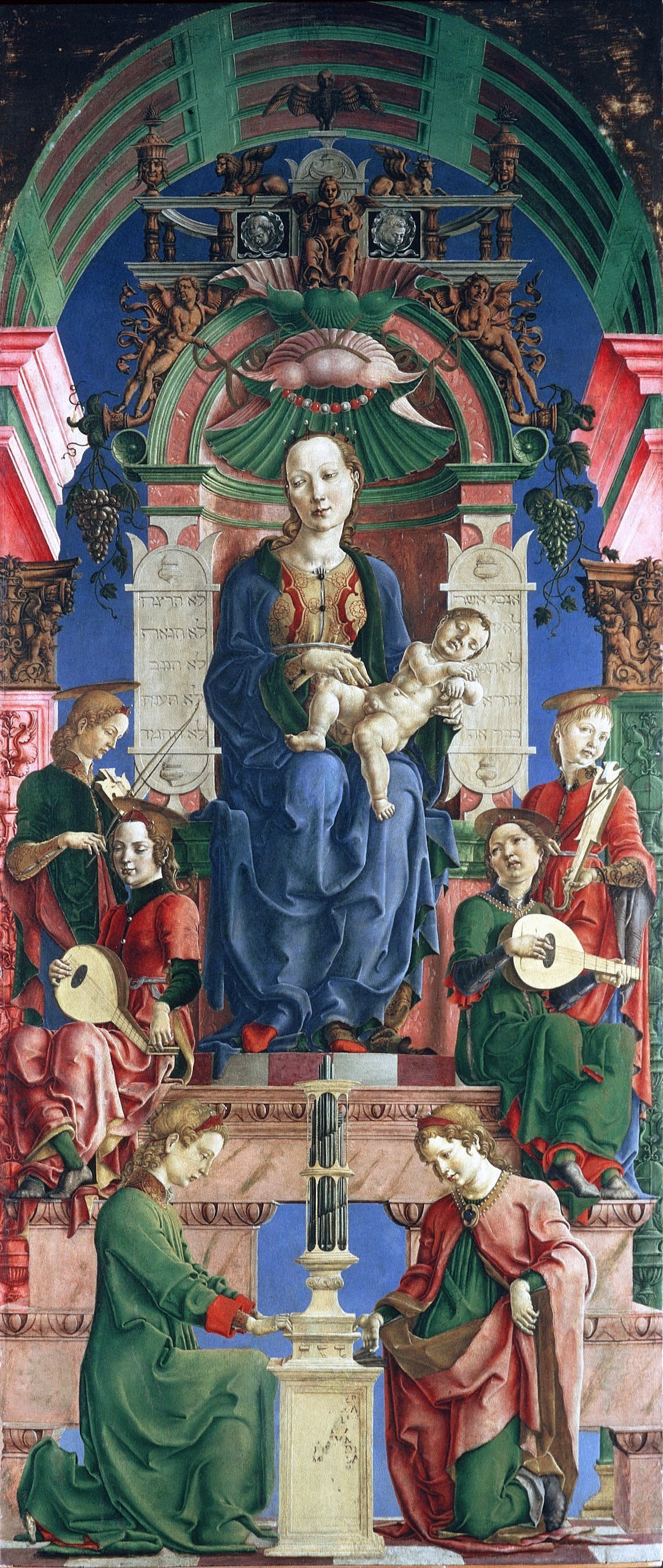  Cosme Tura Madonna with the Child Enthroned (panel from the Roverella Polyptych) - Canvas Print
