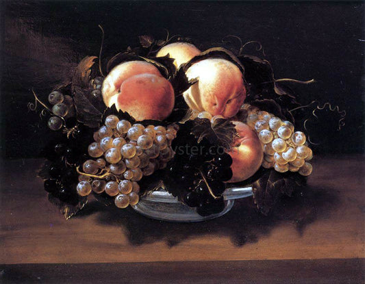  Panfilo Nuvolone Maiolica Bowl with Peaches, Grapes, and Bees - Canvas Print
