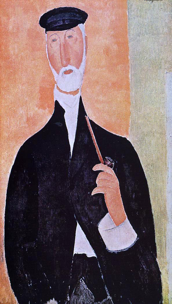  Amedeo Modigliani Man with a Pipe (also known as The Notary of Nice) - Canvas Print