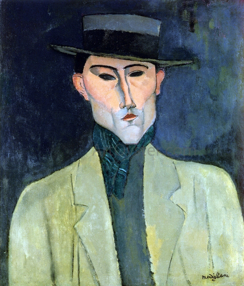  Amedeo Modigliani Man witih Hat - Canvas Print