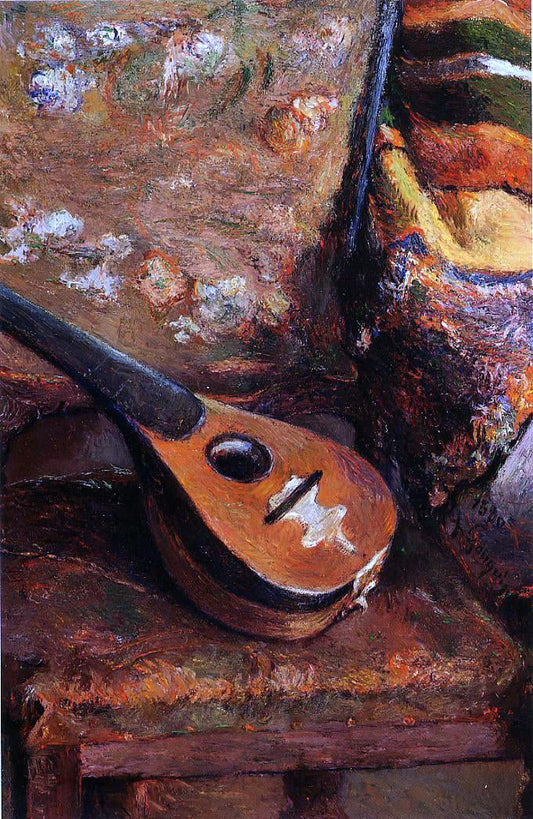  Paul Gauguin Mandolin on a Chair - Canvas Print