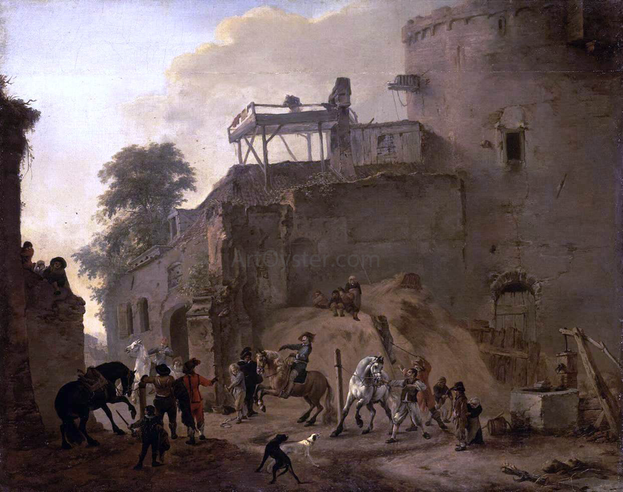  Philips Wouwerman Manege Riding in the Open Air - Canvas Print