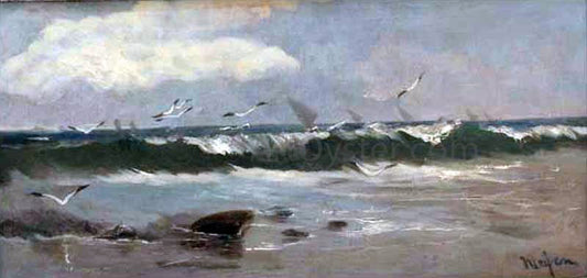 Eliseo Meifren I Roig Mar con Olas - Canvas Print