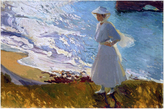  Joaquin Sorolla Y Bastida Maria at the Beach, Biarritz - Canvas Print