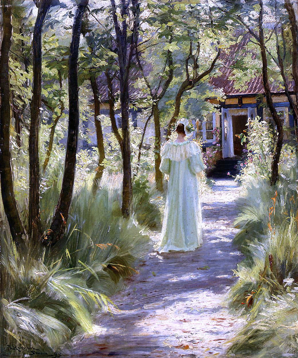  Peder Severin Kroyer Marie in the Garden - Canvas Print