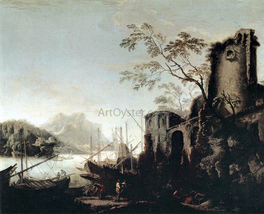  Salvator Rosa Marine Landscape with Towers - Canvas Print
