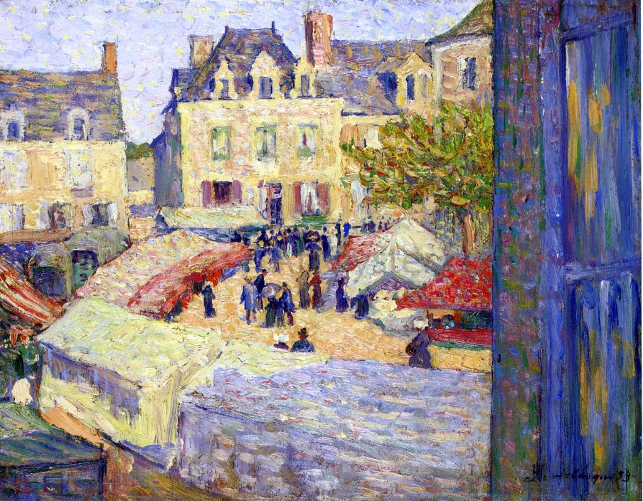  Henri Lebasque Market Place - Canvas Print