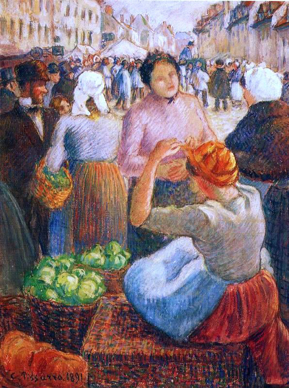  Camille Pissarro Marketplace, Gisors - Canvas Print