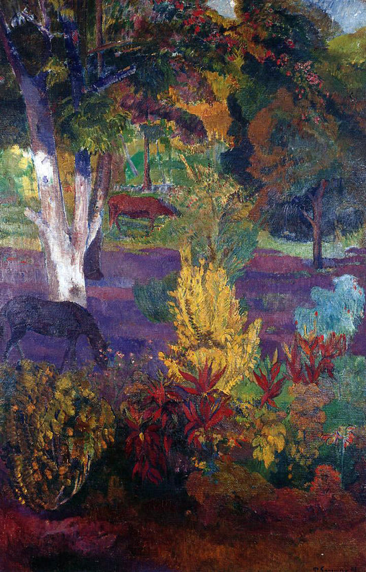  Paul Gauguin Marquesan Landscape with a Horse - Canvas Print