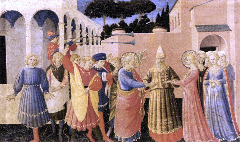  Fra Angelico Marriage of the Virgin (The Cortona Altarpiece) - Canvas Print
