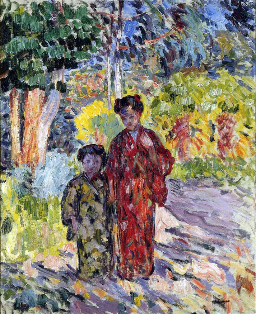  Henri Lebasque Marthe and Nono in Japanese Robes - Canvas Print