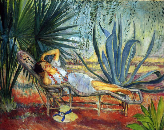  Henri Lebasque Marthe in a Lounge at St Tropez - Canvas Print