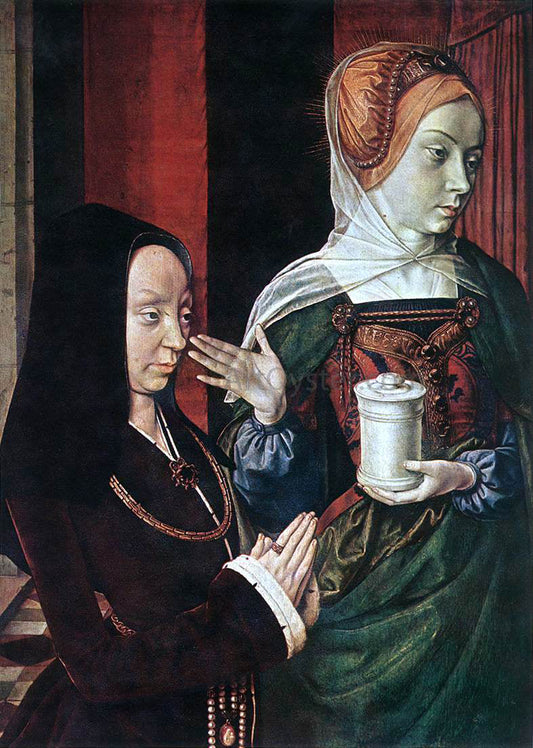  Master of Moulins Mary Magdalen and a Donator - Canvas Print