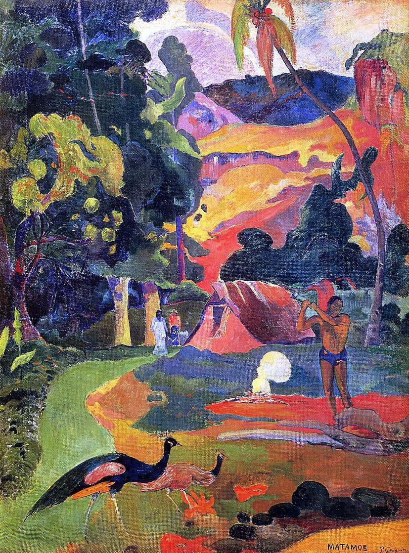  Paul Gauguin Matamoe (also known as Landscape with Peacocks) - Canvas Print