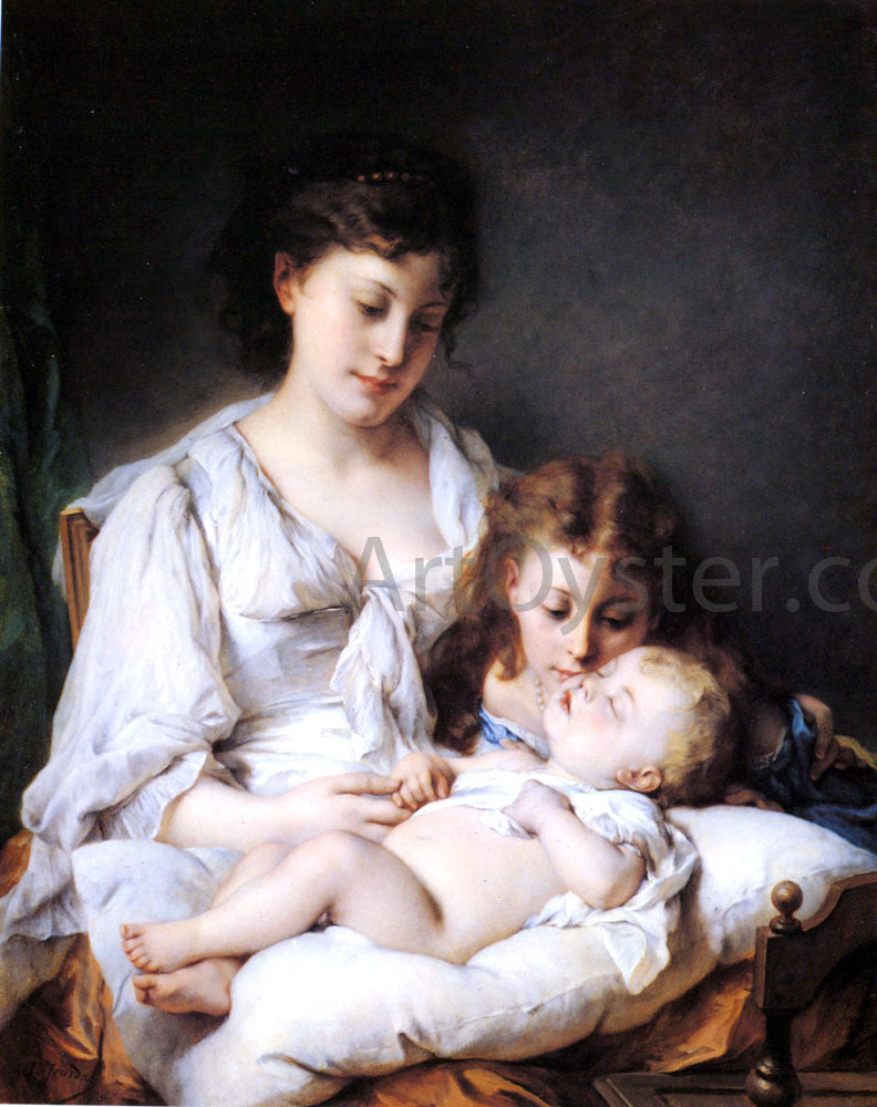  Adolphe Jourdan Maternal Affection - Canvas Print