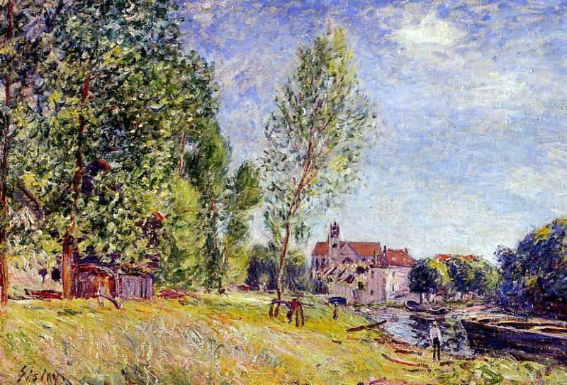  Alfred Sisley Matratat's Boatyard, Moret-sur-Loing - Canvas Print