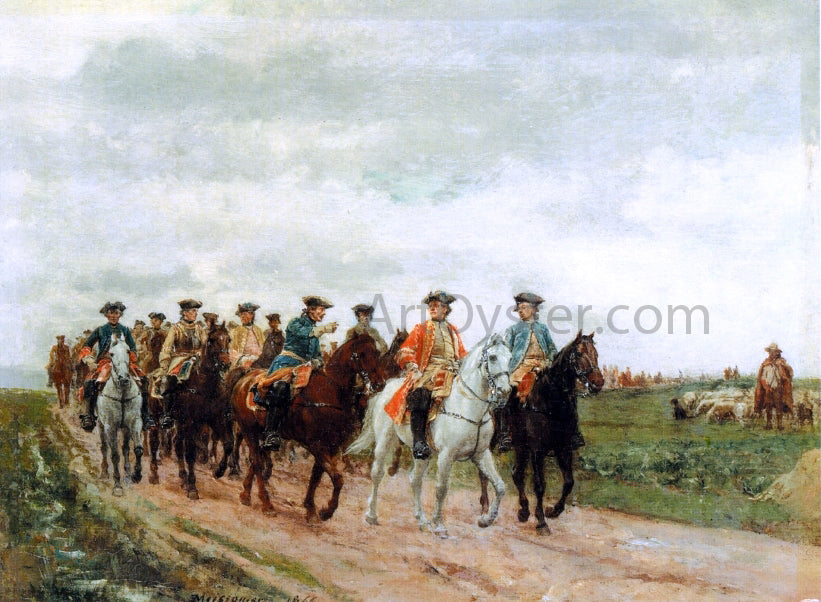  Jean-Louis Ernest Meissonier Maurice, Comte de Saxe Leading His Troops - Canvas Print