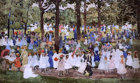  Maurice Prendergast May Day, Central Park (also known as Central Park or Children in the Park) - Canvas Print