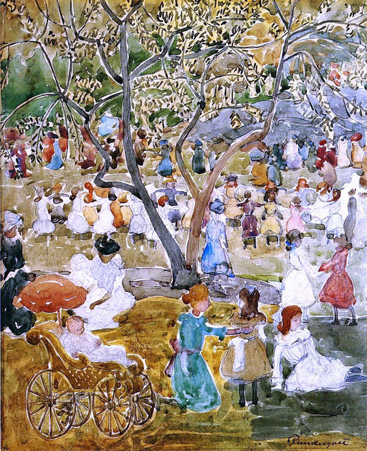  Maurice Prendergast May Party (also known as May Day, Central Park) - Canvas Print