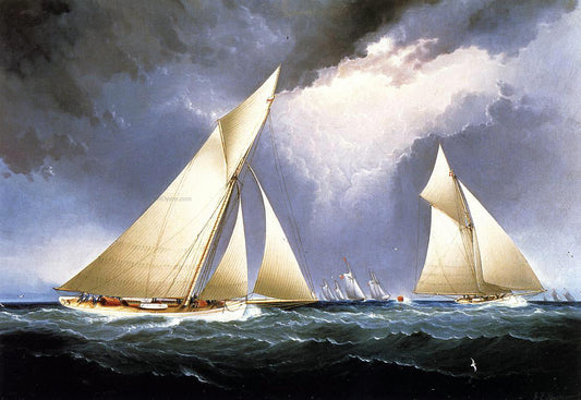  James E Buttersworth Mayflower Leading Puritan, America's Cup Trial Race, 1886 - Canvas Print