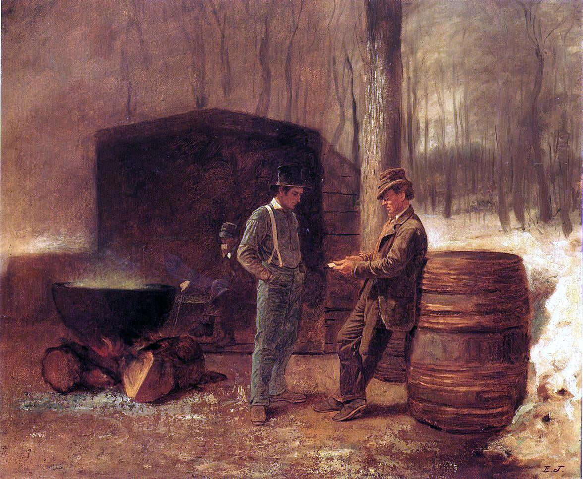  Eastman Johnson Measurement and Contemplation - Canvas Print