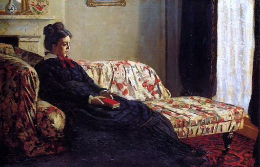  Claude Oscar Monet Meditation, Madame Monet Sitting on a Sofa - Canvas Print