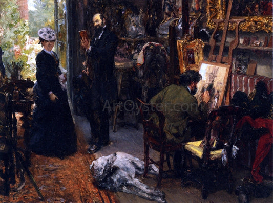  Adolph Von Menzel Meissonier in His Studio at Poissy - Canvas Print