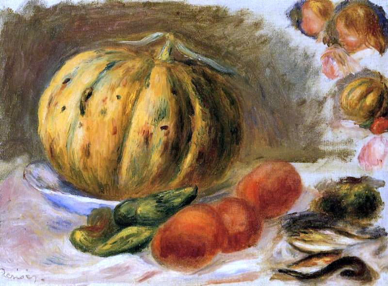  Pierre Auguste Renoir Melon and Tomatos - Canvas Print