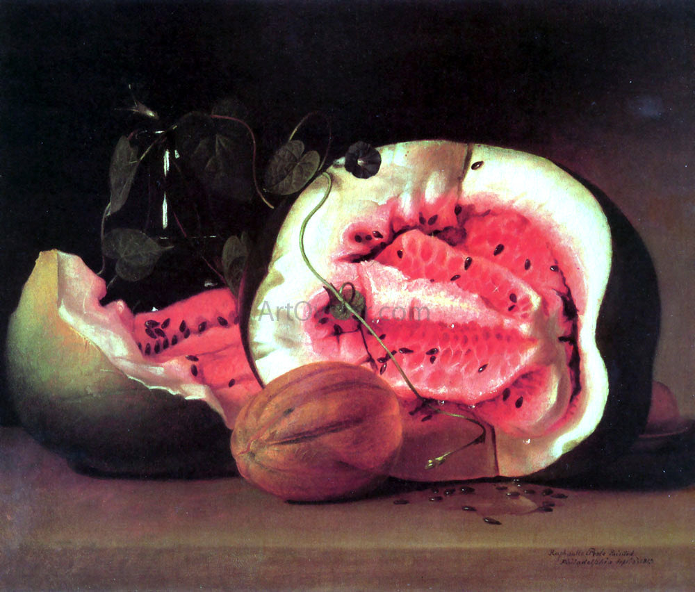  Raphaelle Peale Melons and Morning Glories - Canvas Print