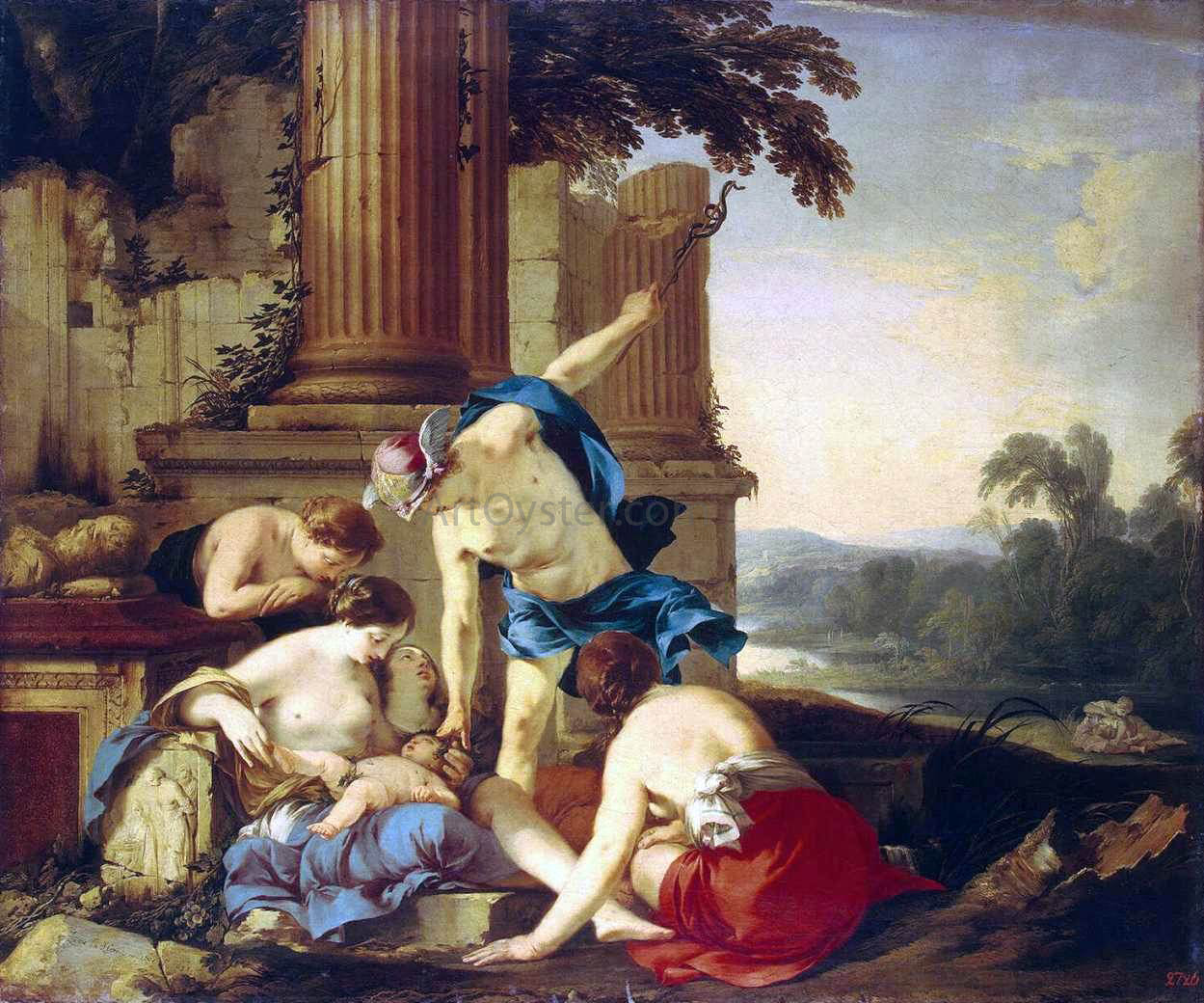  Laurent De La Hire Mercury Takes Bacchus to be Brought up by Nymphs - Canvas Print