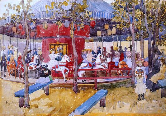  Maurice Prendergast Merry-Go-Round, Nahant - Canvas Print