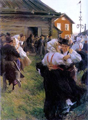  Anders Zorn Midsummer Dance - Canvas Print