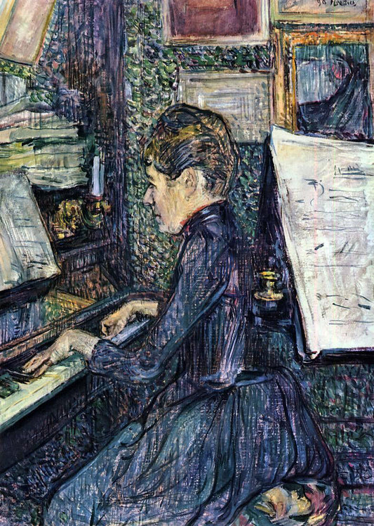  Henri De Toulouse-Lautrec Mille. Dihau Playing the Piano - Canvas Print