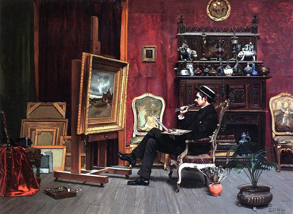  Ella G Wise Milne Ramsey in His Studio - Canvas Print