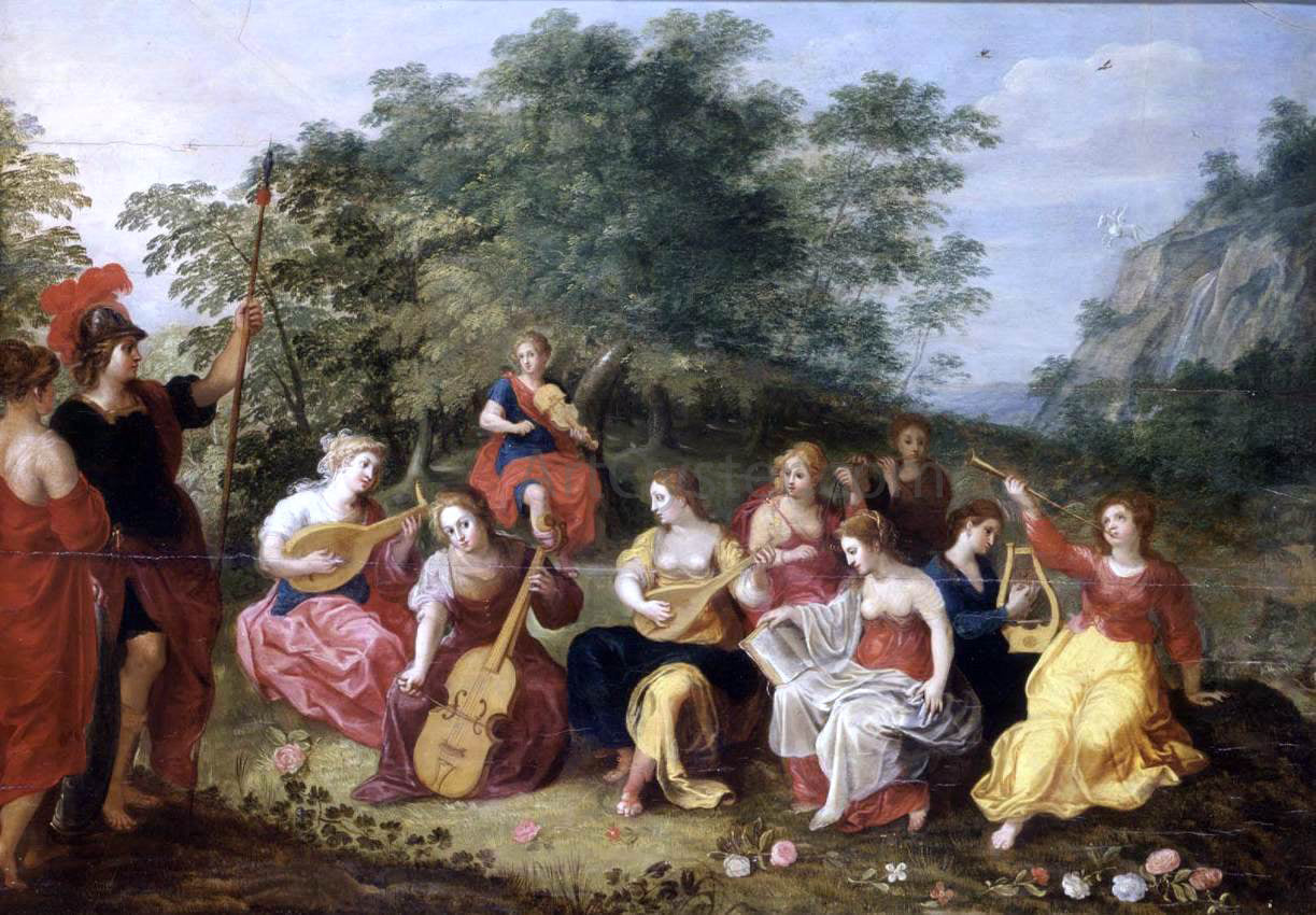  Hendrick Van Balen Minerva and the Nine Muses - Canvas Print