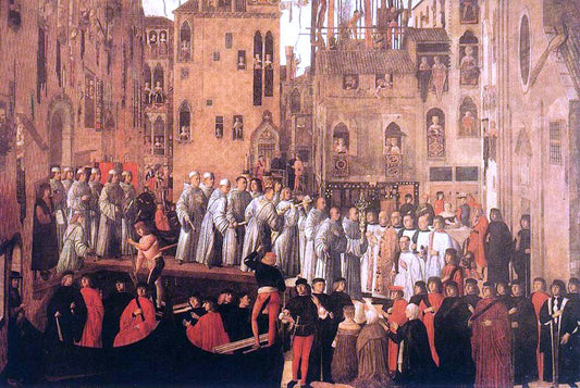  Giovanni Mansueti Miracle of the Relic of the Holy Cross in Campo S. Lio - Canvas Print