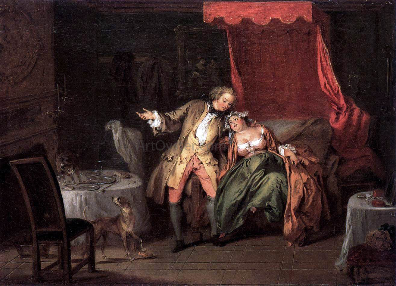  Jean Joseph Pater Mme. de Bouvillon Tempts Fate by Asking Ragotin to Search for a Flea - Canvas Print