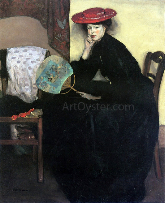  Alfred Henry Maurer Model with a Japanese Fan - Canvas Print