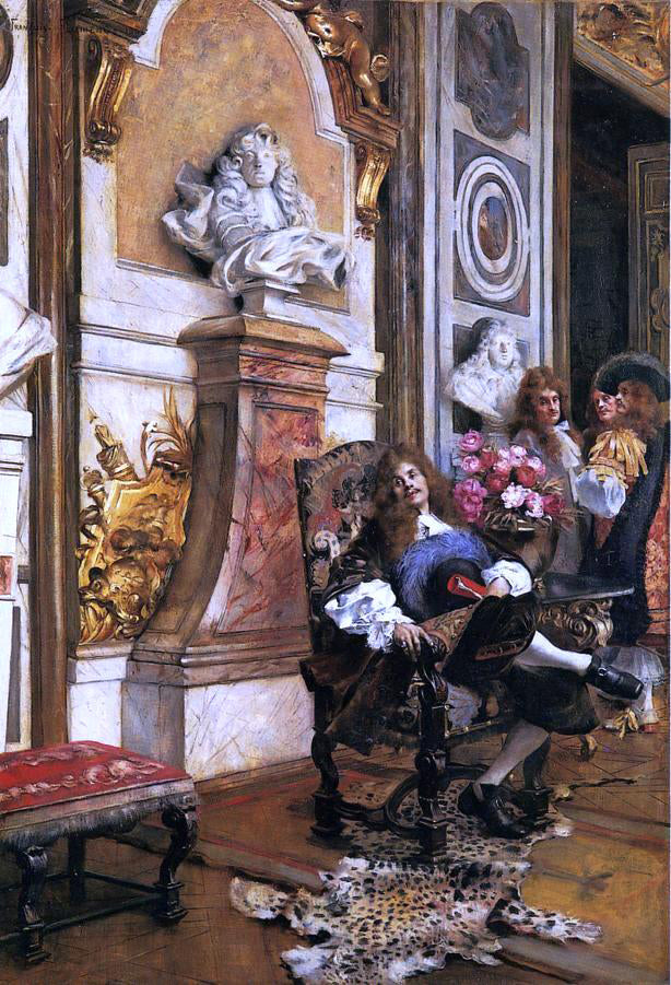  Francois Flameng Moliere Demanding an Audience with King Louis XIV at Versailles - Canvas Print