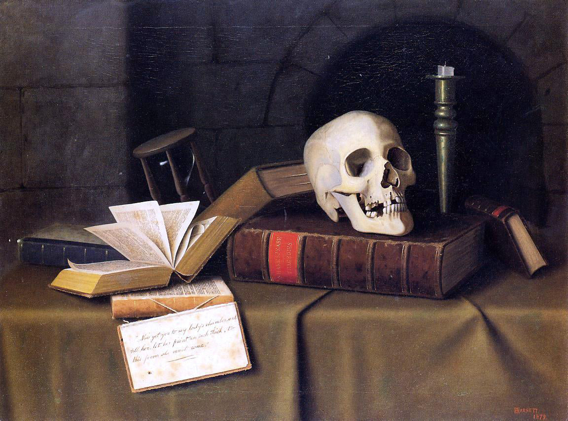  William Michael Harnett Momento Mori, "To This Favour" - Canvas Print