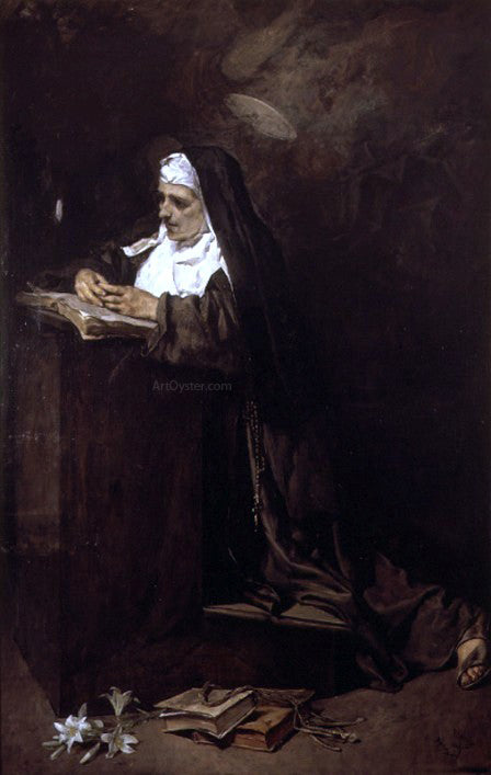  Francisco Domingo Marques Monja Rezando - Canvas Print