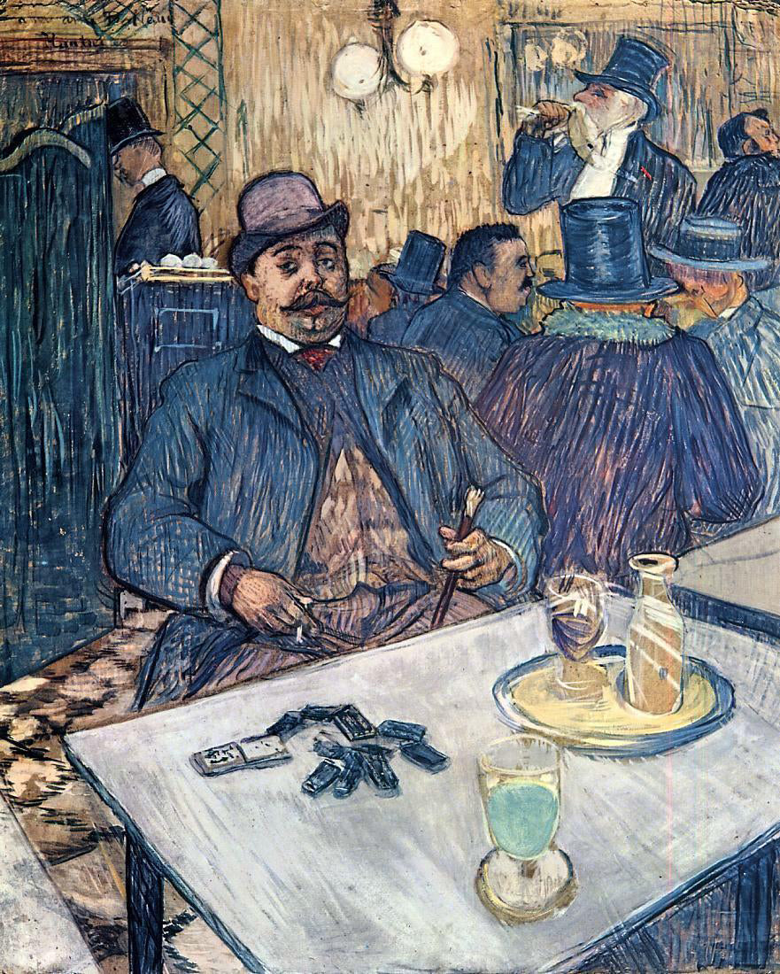  Henri De Toulouse-Lautrec Monsieur Boleau in a Cafe - Canvas Print