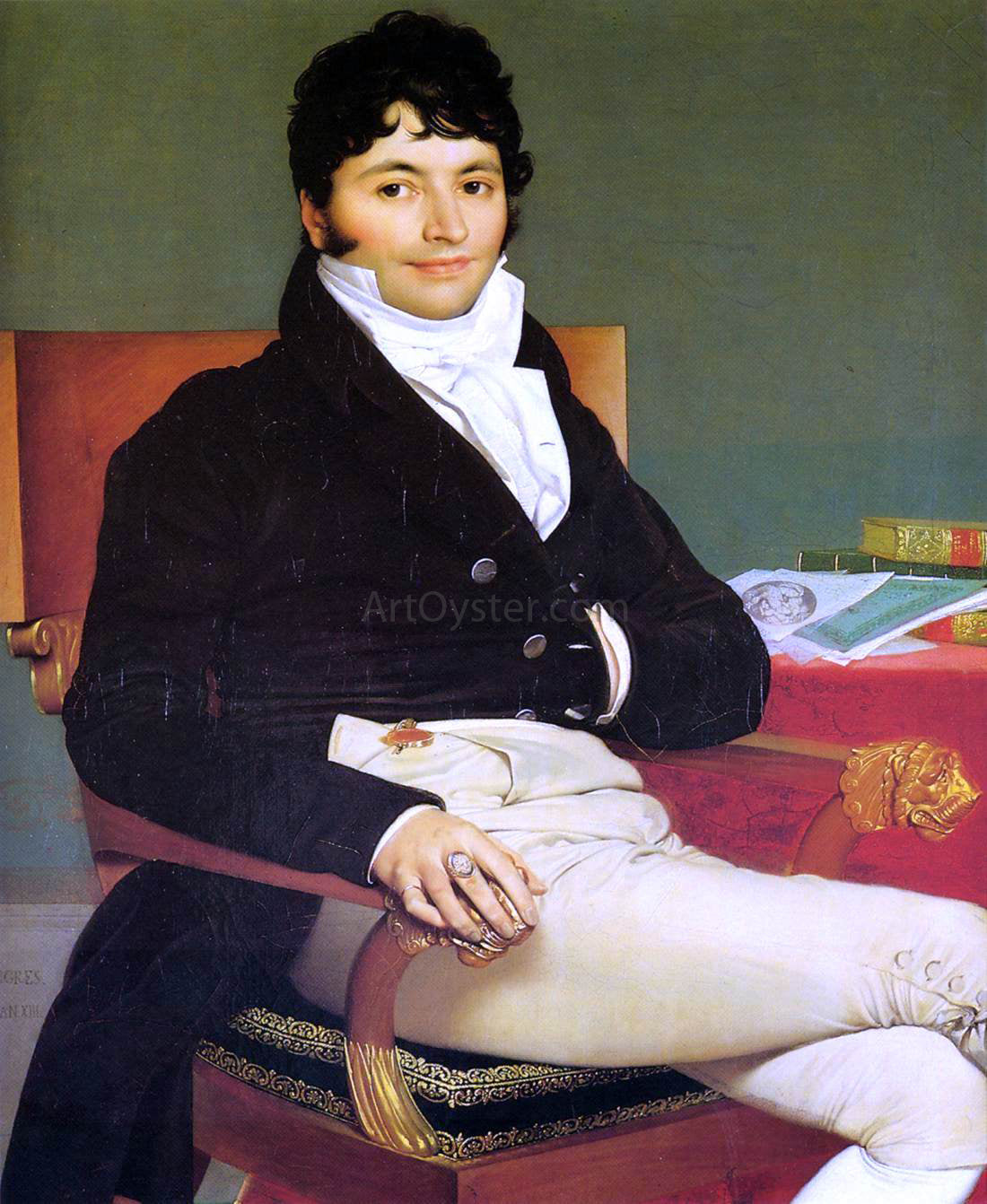  Jean-Auguste-Dominique Ingres Monsieur Riviere - Canvas Print