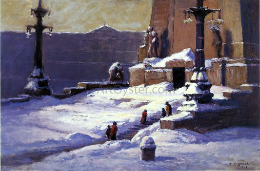 Theodore Clement Steele Monument in the Snow - Canvas Print