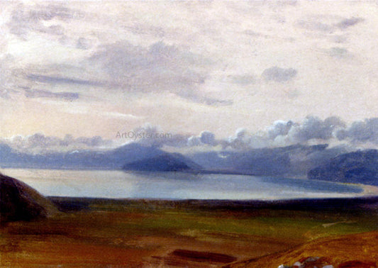  Jean-Baptiste-Adolphe Gibert Moon Over Mount Vesuvius - Canvas Print