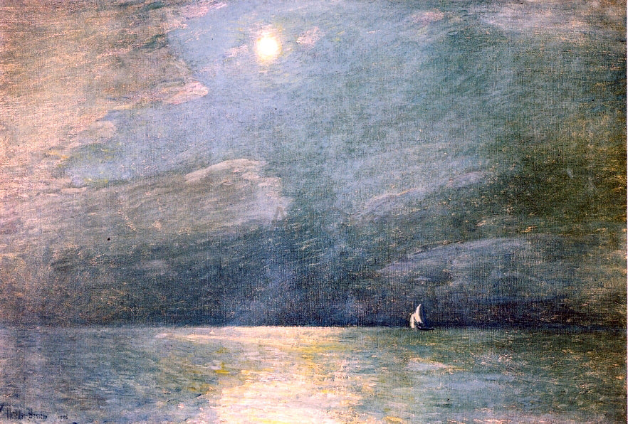  Frederick Childe Hassam Moonlight on the Sound - Canvas Print